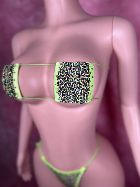 Square Micro - lime cheetah