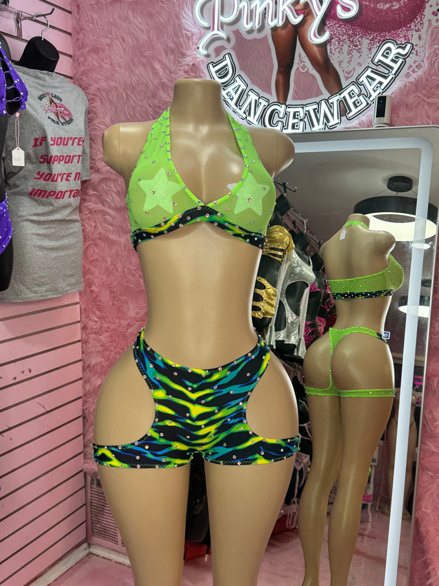 Neon fire short set