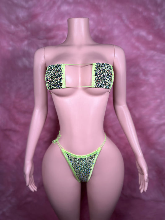 Square Micro - lime cheetah