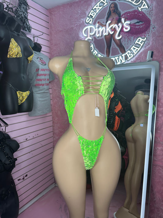 Velvet lime bodysuit